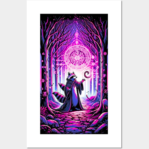 Sorcerer Raccoon's Forest Ritual Wall Art by Penguin-san